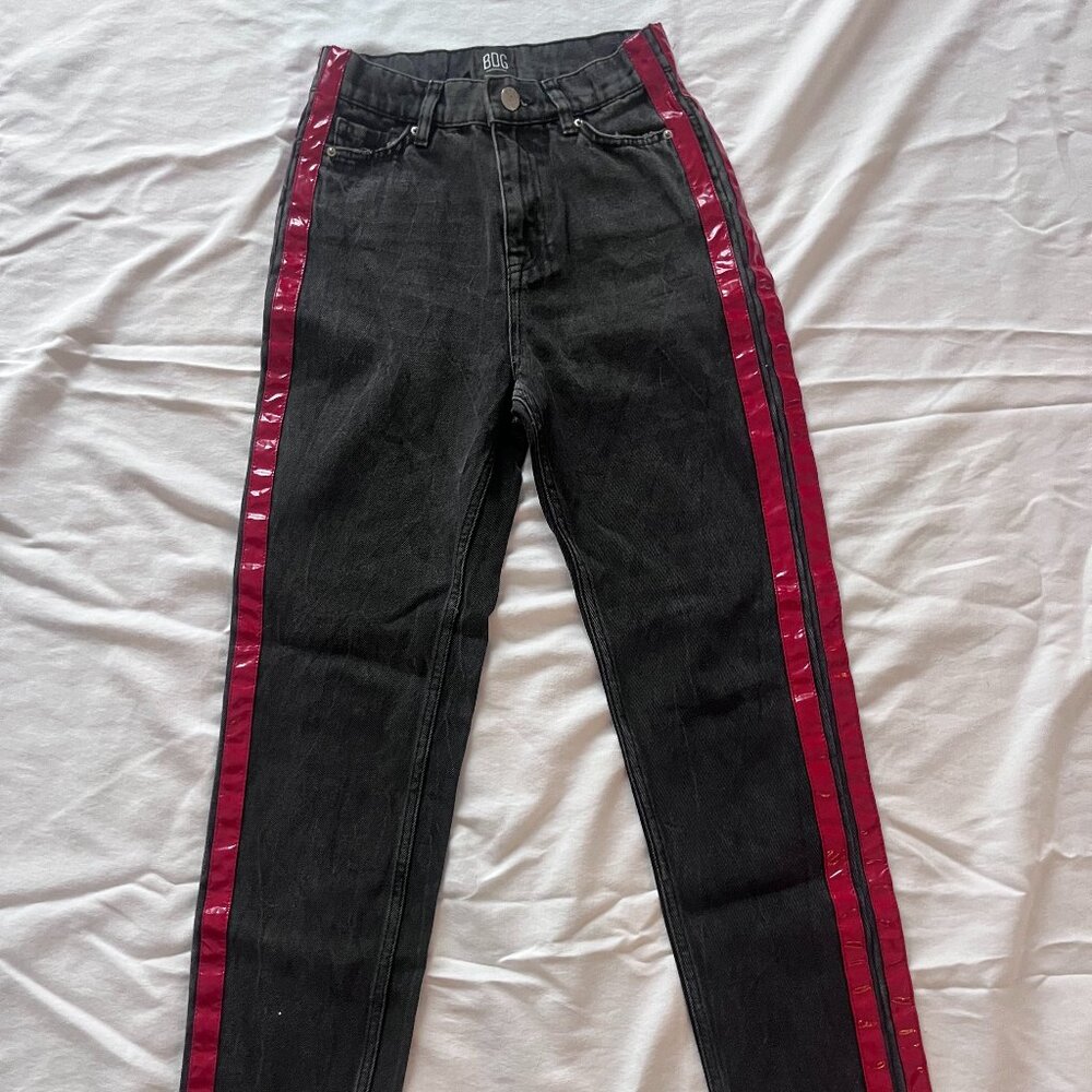 urban outfitters Black jeans with red detail
